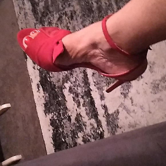 NINE WEST HEELS SANDALS SATIN AND SUEDE - Picture 7 of 9